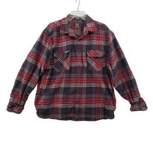 Jachs Mfg. Heritage Flannel Red & Brown Plaid Men's Long Sleeeve Flannel Shirt S